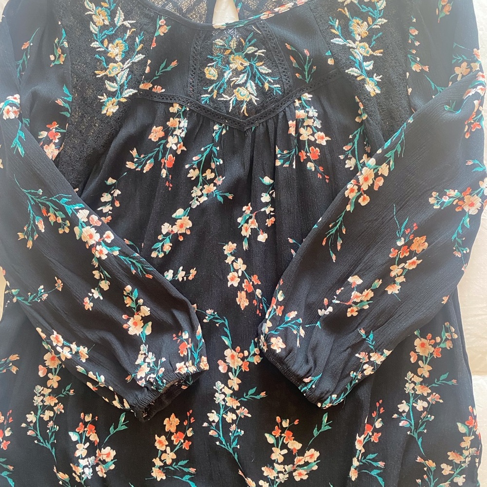 Floral Black Women's Top